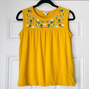 SALE $5! J. Crew Colorful Floral Embroidered Sleeveless Spring Blouse Top